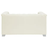 Chaviano Upholstered Track Arm Sofa Set Pearl