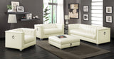 Chaviano Upholstered Track Arm Sofa Pearl White