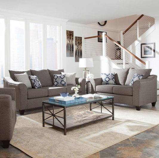 Salizar Upholstered Flared Arm Sofa Set