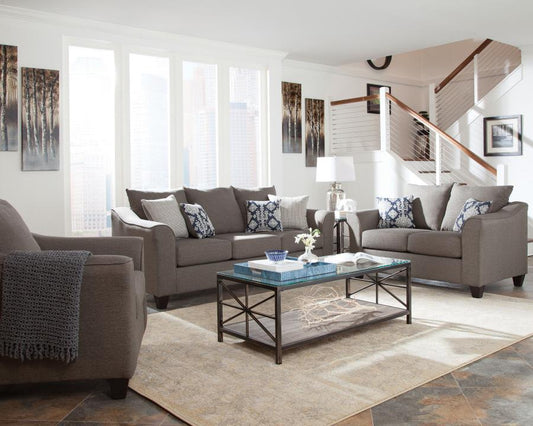 Salizar Upholstered Flared Arm Sofa Set