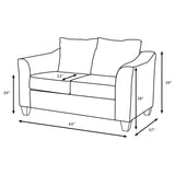 Salizar Upholstered Flared Arm Loveseat