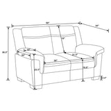 Arabella Upholstered Padded Arm Sofa Set Grey