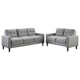 Bowen Upholstered Track Arm Tufted Sofa Set