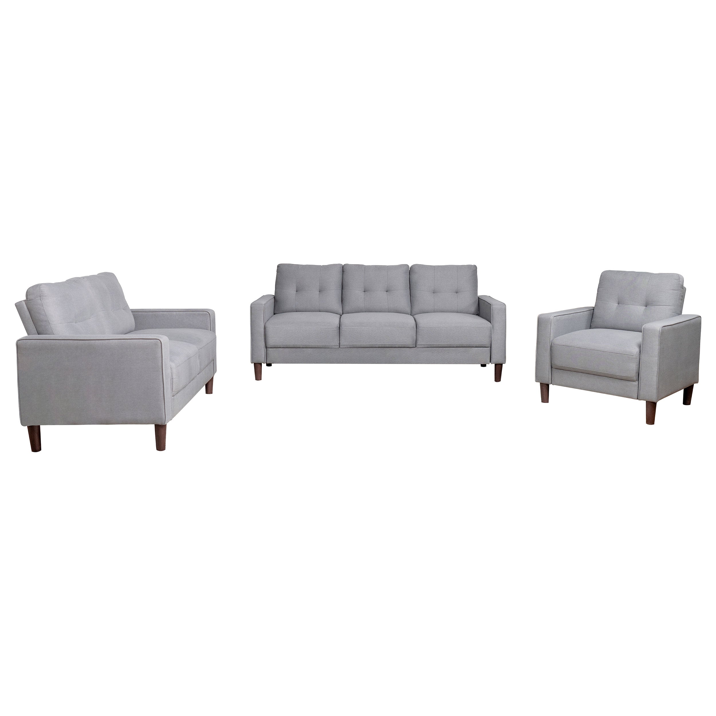 Bowen Upholstered Track Arm Tufted Sofa Set