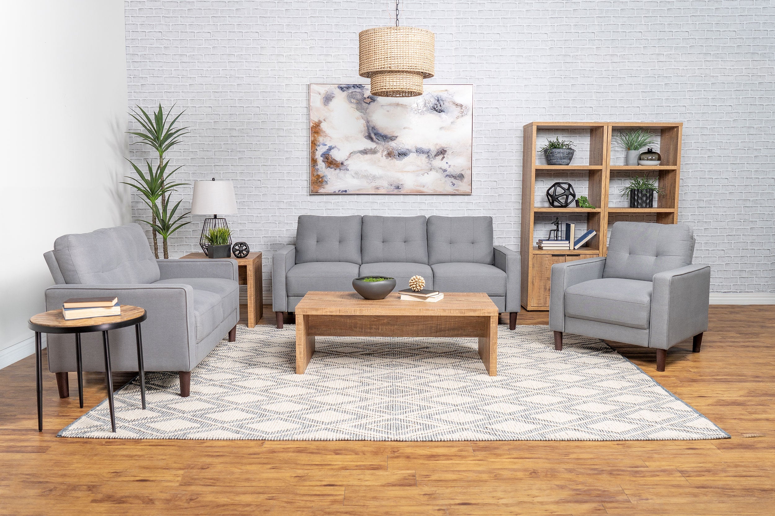 Bowen Upholstered Track Arm Tufted Accent Chair