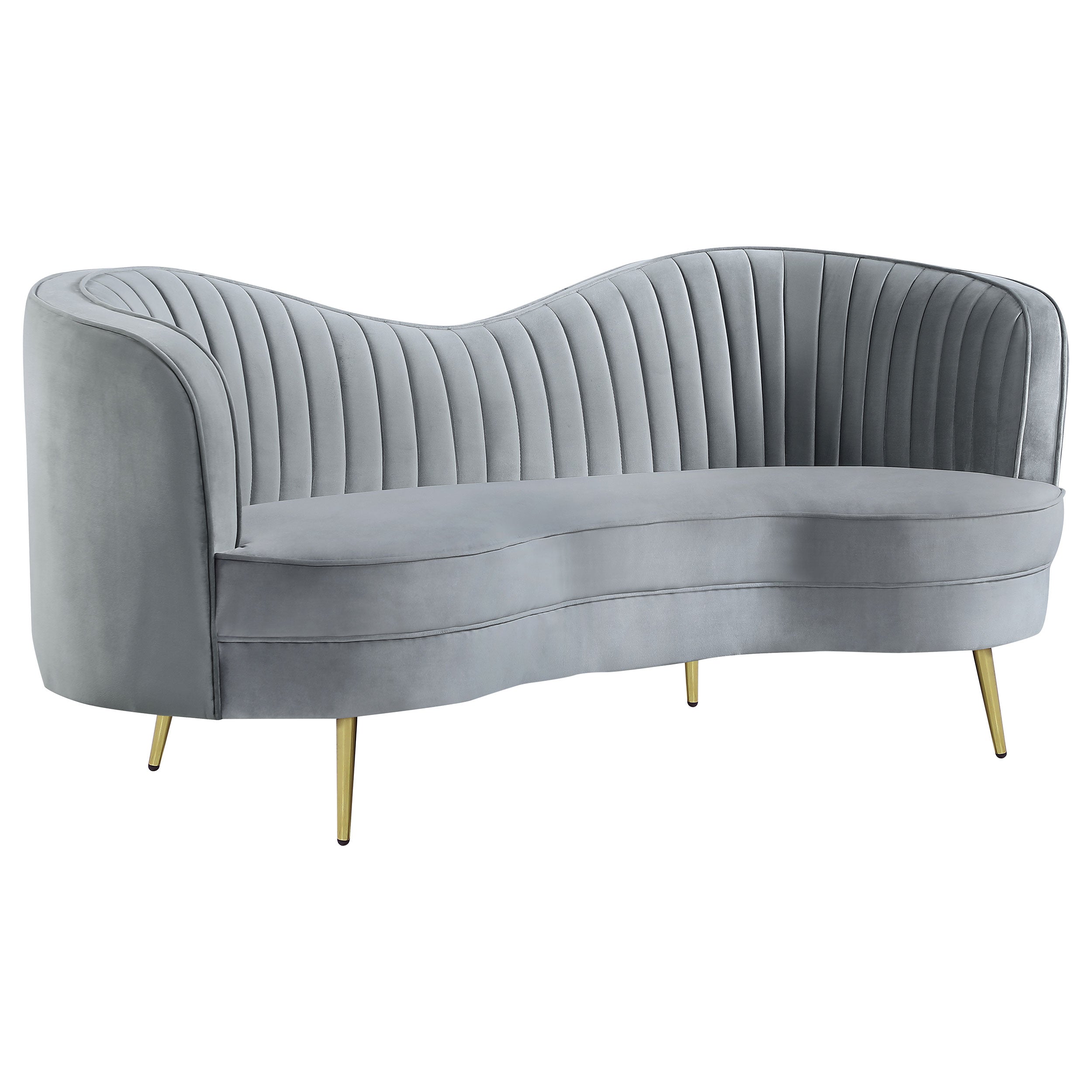 Sophia Upholstered Channel Tufted Sofa Set