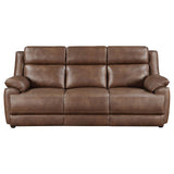 Ellington Upholstered Padded Arm Sofa Set Dark Brown