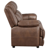 Ellington Upholstered Padded Arm Sofa Set Dark Brown