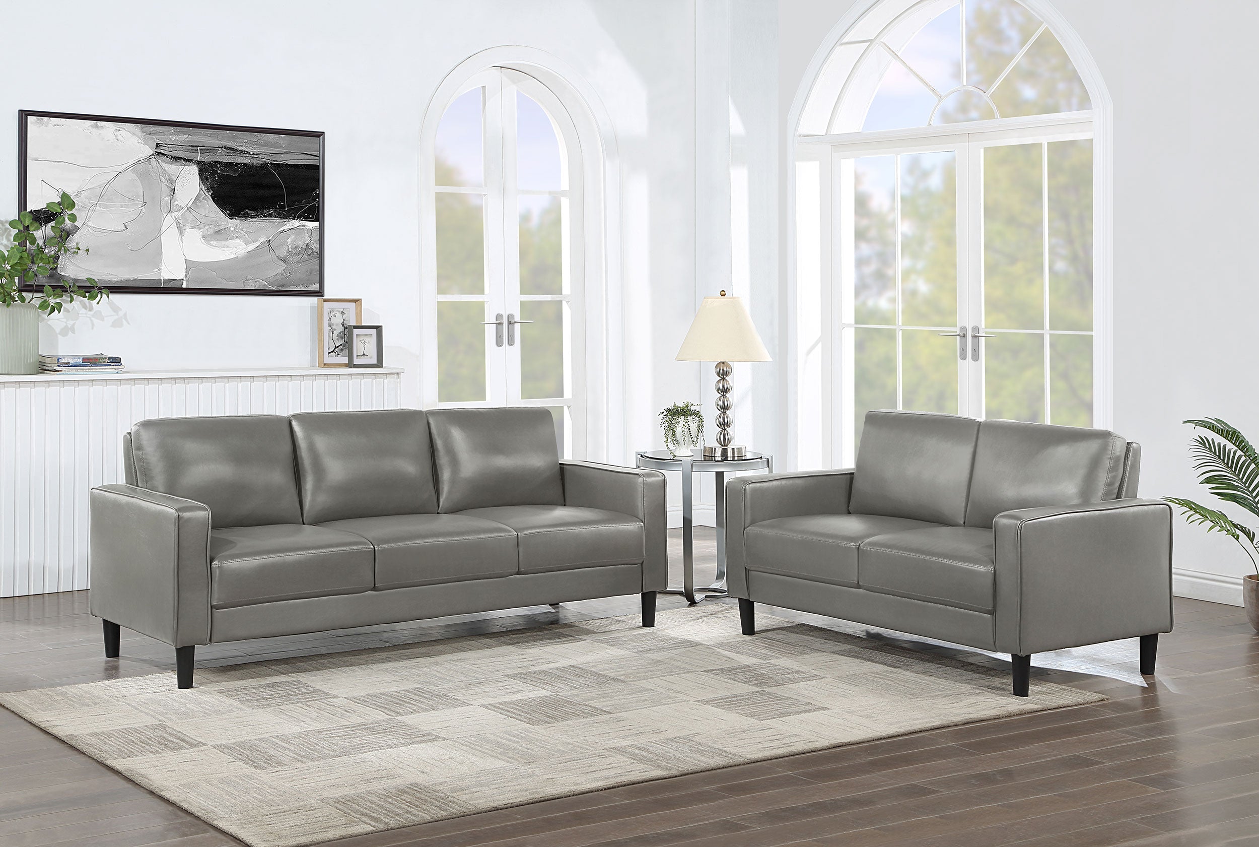 Ruth Upholstered Track Arm Sofa Set