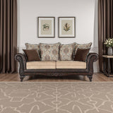 Elmbrook Upholstered Rolled Arm Sofa Brown