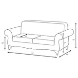 Elmbrook Upholstered Rolled Arm Sofa Brown