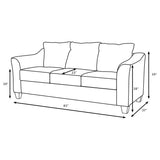 Salizar Upholstered Flared Arm Sofa