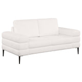Jessel Chenille Upholstered Track Arm Loveseat Ivory