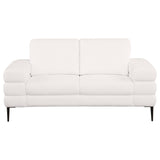 Jessel Chenille Upholstered Track Arm Loveseat Ivory