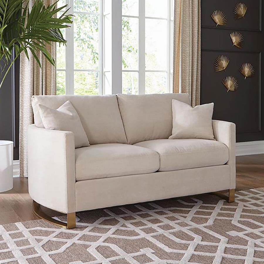 Corliss Upholstered Curved Track Arm Loveseat