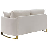 Corliss Upholstered Curved Track Arm Loveseat