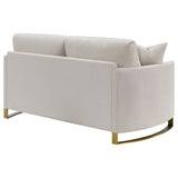 Corliss Upholstered Curved Track Arm Loveseat