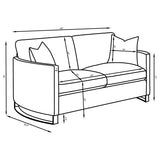 Corliss Upholstered Curved Track Arm Loveseat