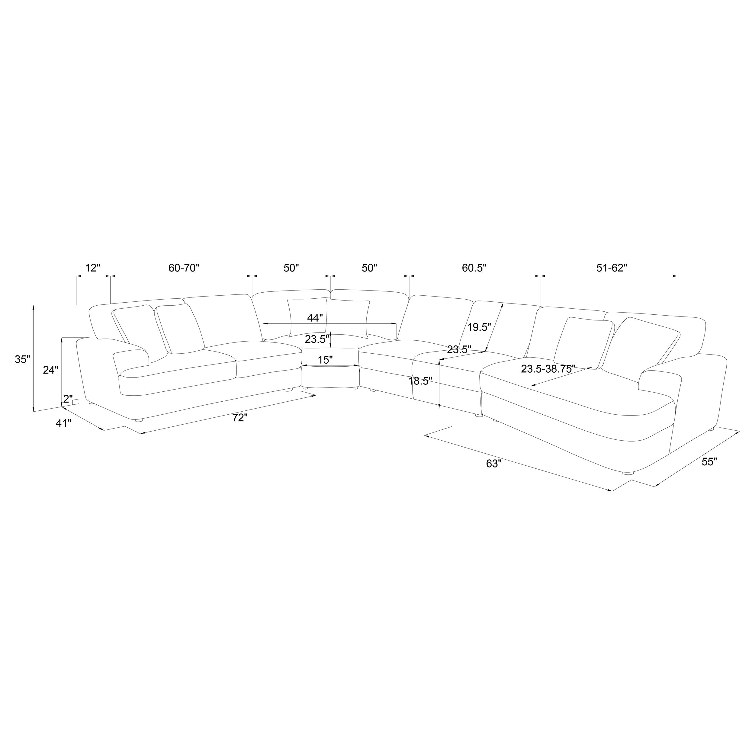 Emberson Upholstered Modular Sectional Sofa Ivory