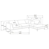 Persia Upholstered Track Arm Sectional Sofa Grey