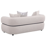 Jeanette Fabric Upholstered Round Arm Sofa Set Beige