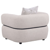 Jeanette Fabric Upholstered Round Arm Sofa Set Beige