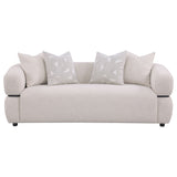 Jeanette 84-inch Fabric Upholstered Round Arm Sofa Beige