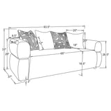 Jeanette 84-inch Fabric Upholstered Round Arm Sofa Beige