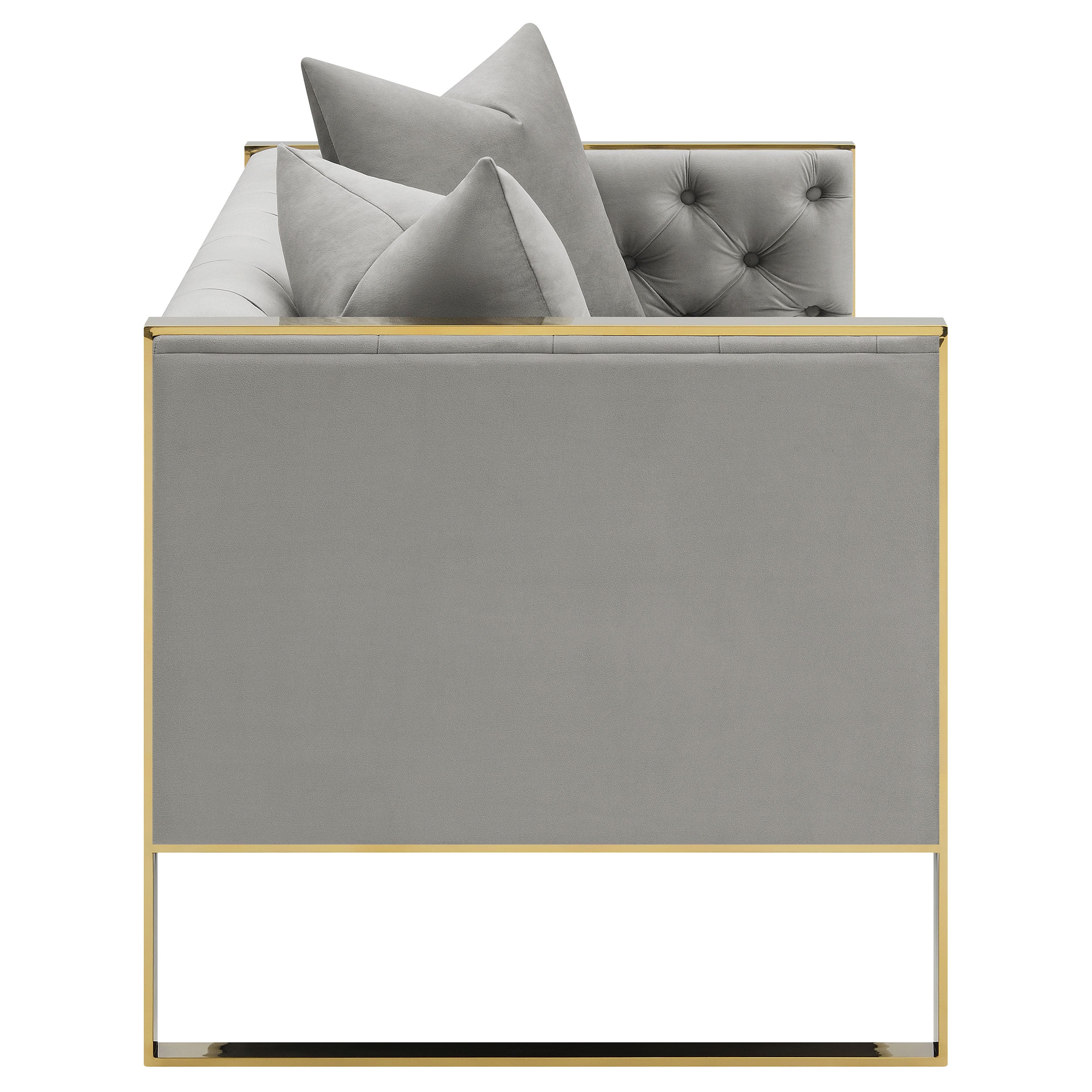 Eastbrook Velvet Upholstered Tufted Sofa Set Grey