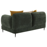Jade Chenille Upholstered Sculpted Track Arm Loveseat