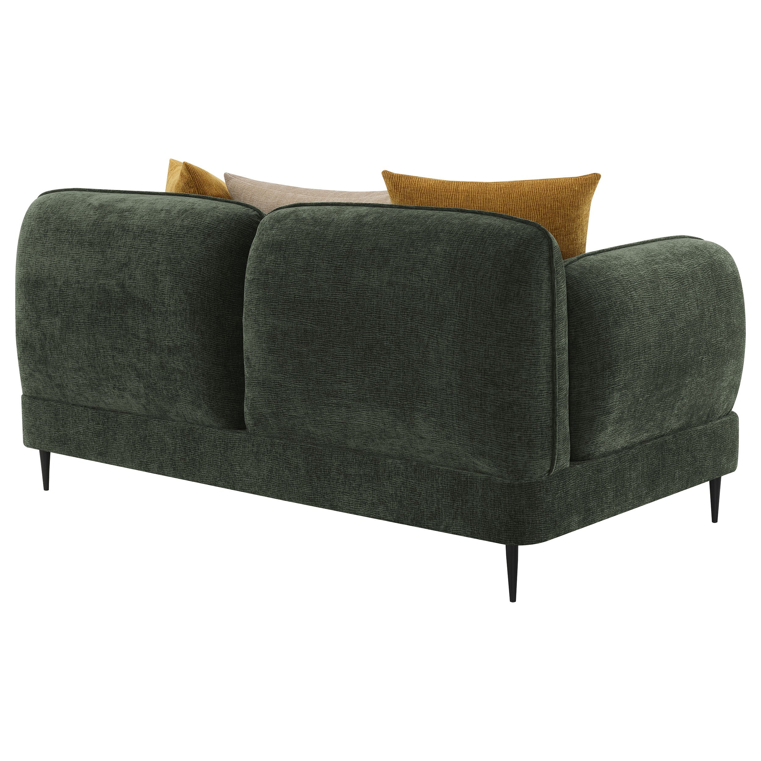Jade Chenille Upholstered Sculpted Track Arm Loveseat