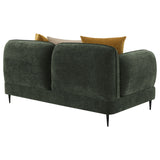 Jade Chenille Upholstered Sculpted Track Arm Loveseat