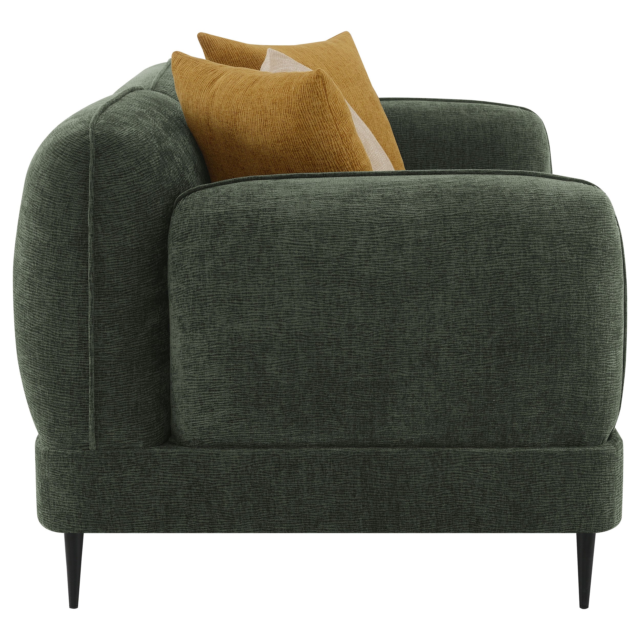 Jade Chenille Upholstered Sculpted Track Arm Loveseat