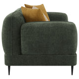 Jade Chenille Upholstered Sculpted Track Arm Loveseat