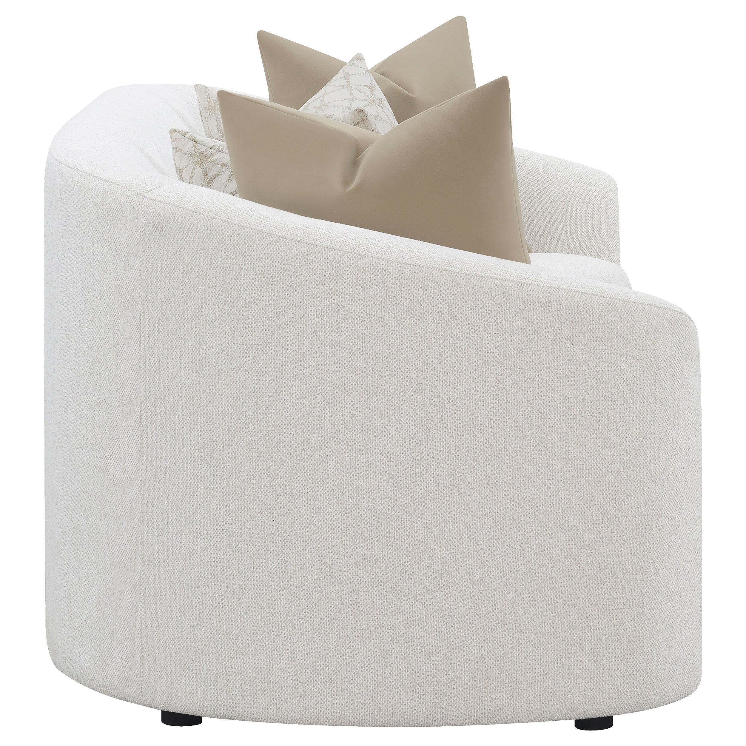 Rainn Boucle Upholstered Sloped Arm Sofa Set Latte