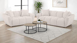 Destino Chenille Splayed Arm Sofa Set Greige