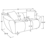 Destino Chenille Upholstered Splayed Arm Loveseat Greige