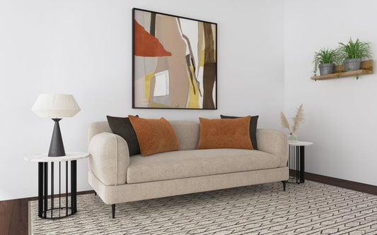 Jade Chenille Upholstered Sculpted Track Arm Sofa