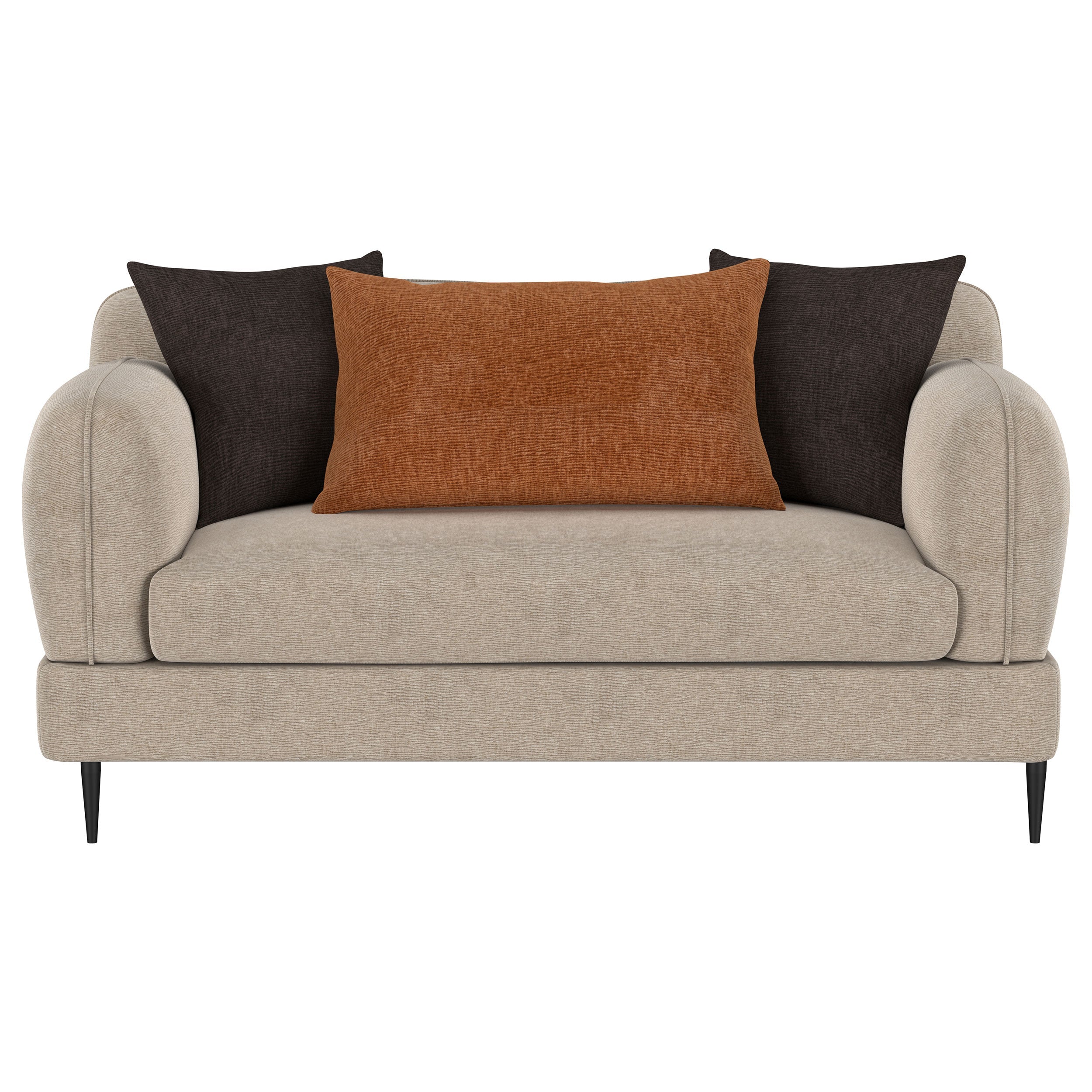 Jade Chenille Upholstered Sculpted Track Arm Loveseat