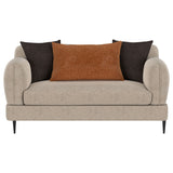 Jade Chenille Upholstered Sculpted Track Arm Loveseat