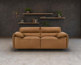 Buxton Top Grain Leather Upholstered Loveseat