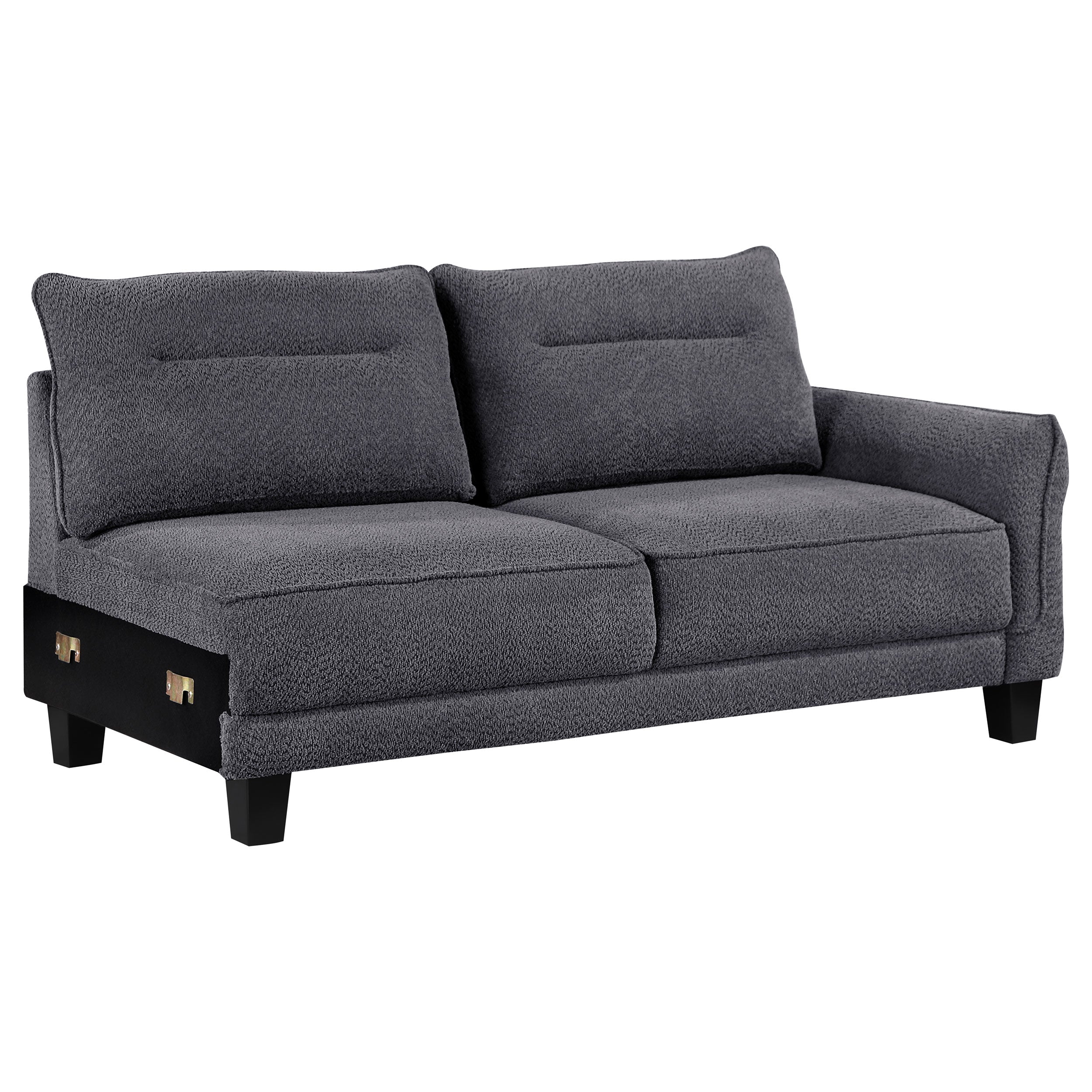 Caspian Upholstered Curved Arm Chaise Sectional Sofa