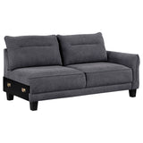 Caspian Upholstered Curved Arm Chaise Sectional Sofa