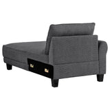 Caspian Upholstered Curved Arm Chaise Sectional Sofa