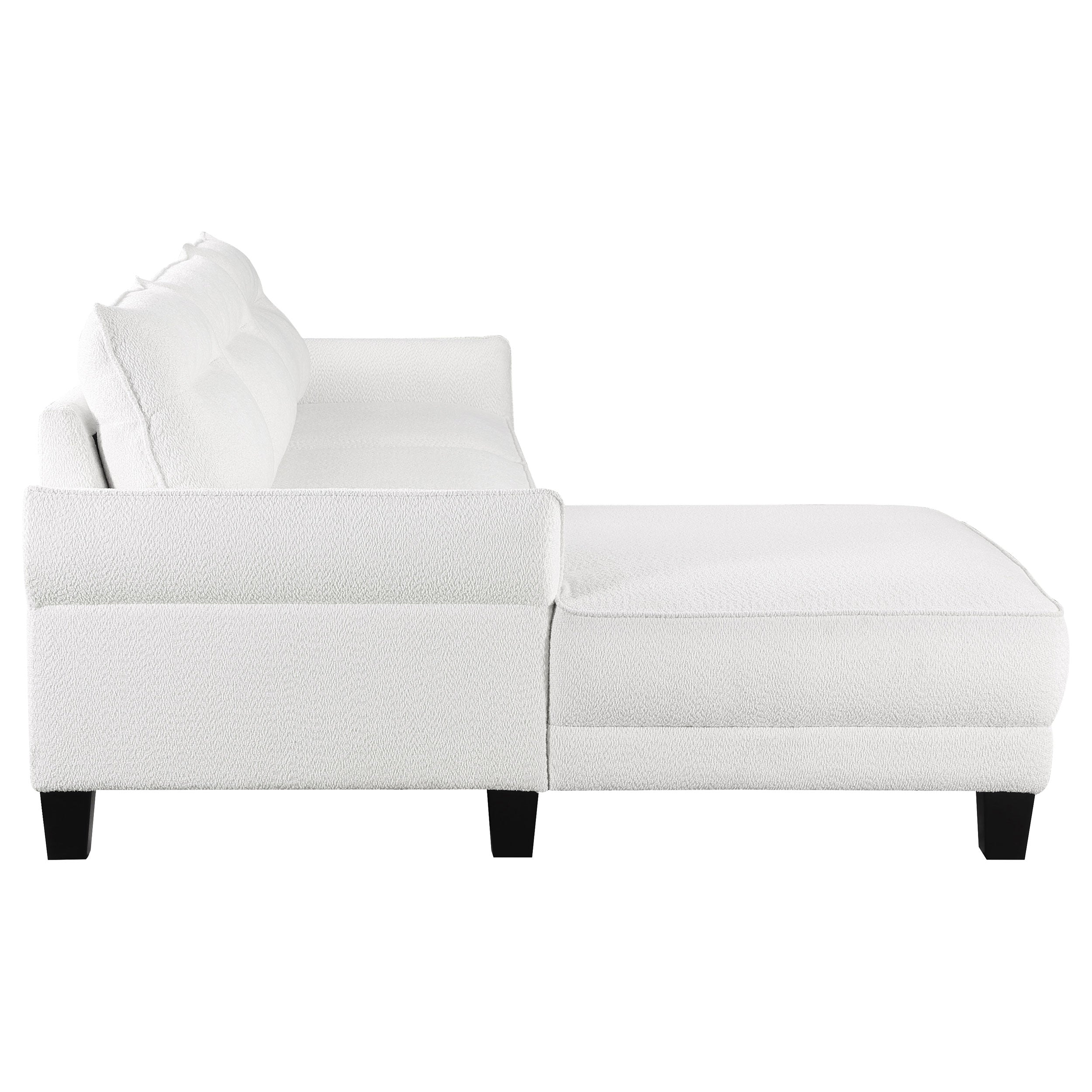 Caspian Upholstered Curved Arm Chaise Sectional Sofa