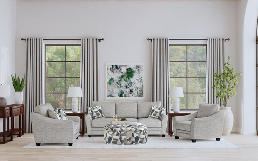 Tomkins Boucle Upholstered Sofa Set Light Grey
