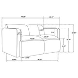 Dorset Fabric Upholstered Round Track Arm Loveseat