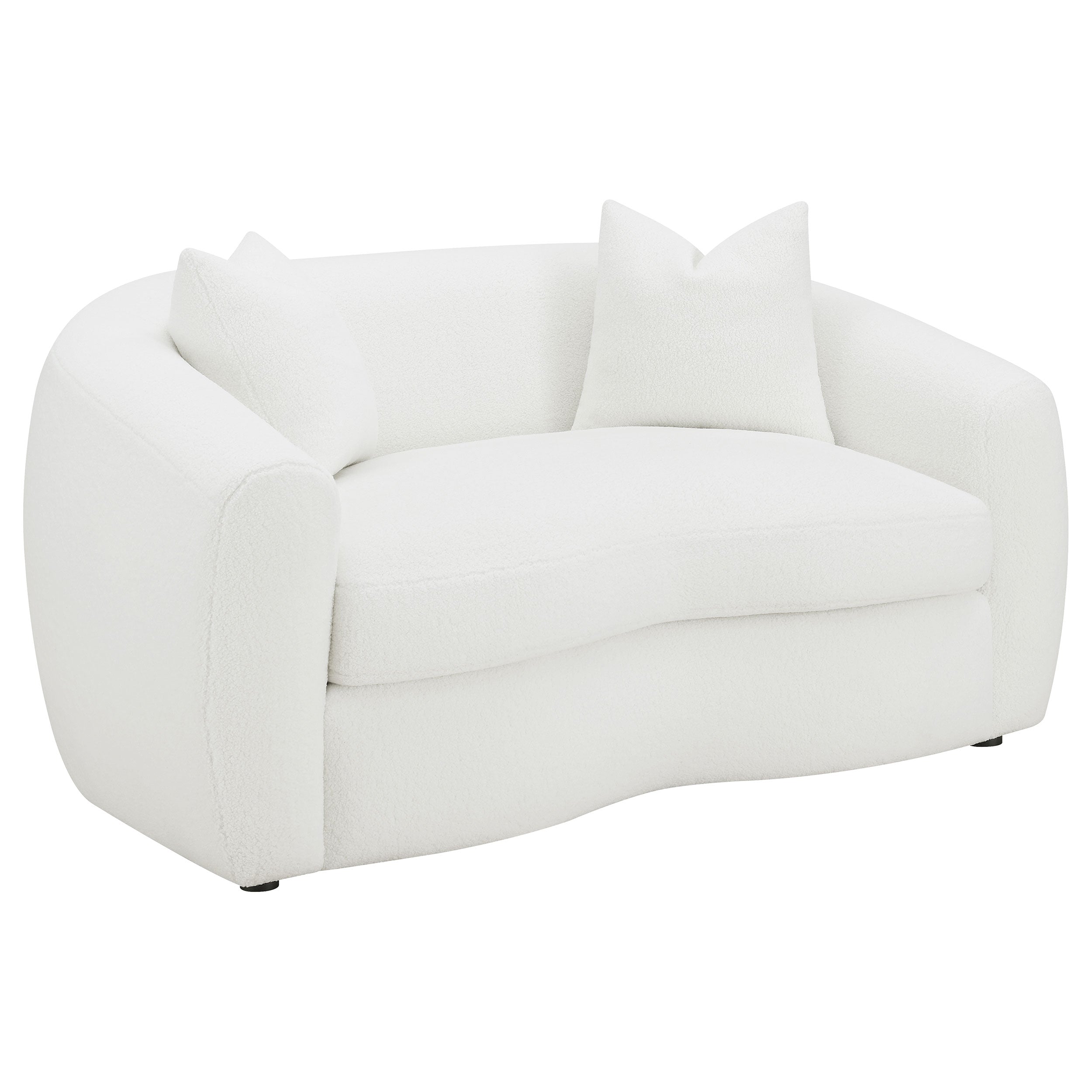 Isabella Faux Sheepskin Upholstered Sofa Set Natural