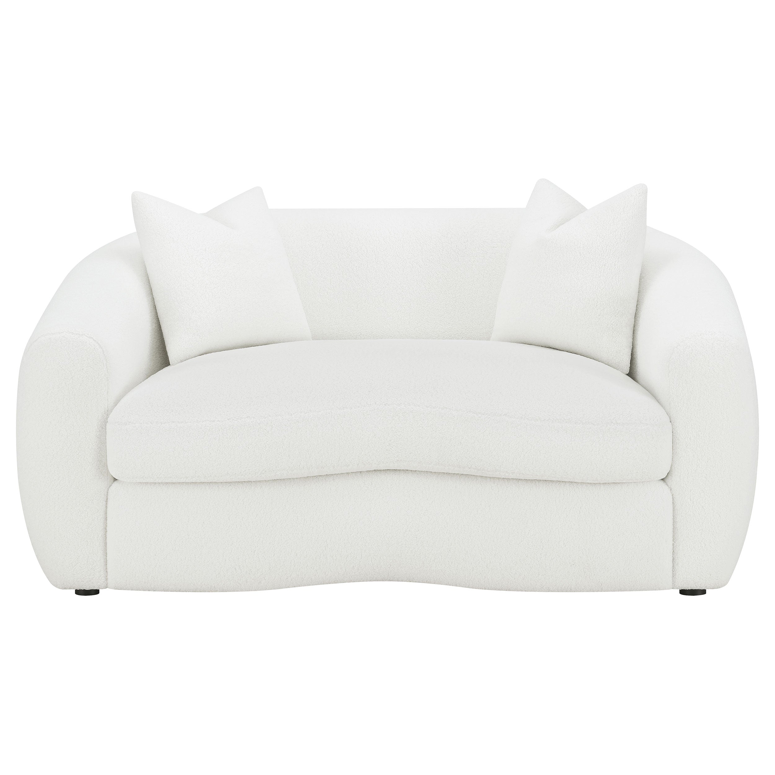 Isabella Faux Sheepskin Upholstered Sofa Set Natural