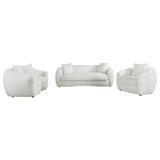 Isabella Faux Sheepskin Upholstered Sofa Set Natural